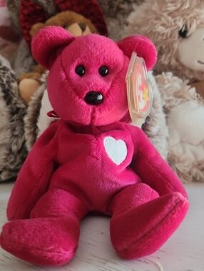 Ty Beanie Baby Bear with White Heart